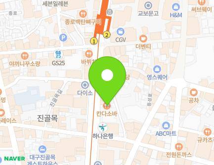 398-1 Jungang-daero, Jung-gu, Daegu, Republic of Korea Map