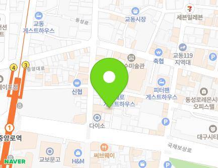 597-7 Gukchaebosang-ro, Jung-gu, Daegu, Republic of Korea Map
