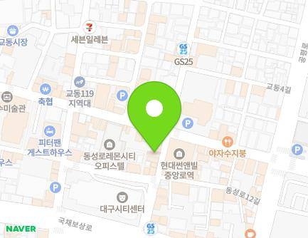 21 Gukchaebosang-ro 125-gil, Jung-gu, Daegu, Republic of Korea Map