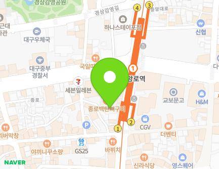 415 Jungang-daero, Jung-gu, Daegu, Republic of Korea Map