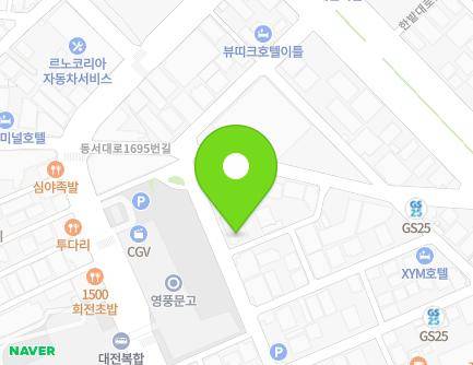 38-1 Dongseo-daero 1705beon-gil, Dong-gu, Daejeon, Republic of Korea Map