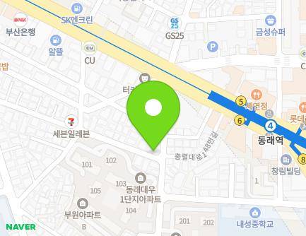 109 Minam-ro 116beon-gil, Dongnae-gu, Busan, Republic of Korea Map