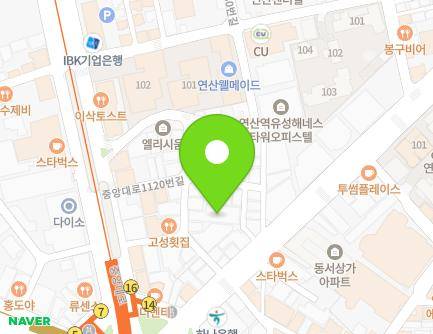 14-7 Jungang-daero 1120beon-gil, Yeonje-gu, Busan, Republic of Korea Map