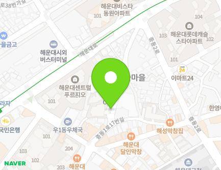 15-2 Jungdong 1-ro 17beon-gil, Haeundae-gu, Busan, Republic of Korea Map