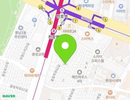 9-15 Olympic-ro 62-gil, Gangdong-gu, Seoul, Republic of Korea Map