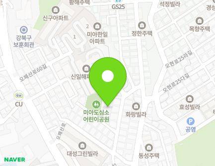 20-14 Opaesan-ro 52ma-gil, Gangbuk-gu, Seoul, Republic of Korea Map