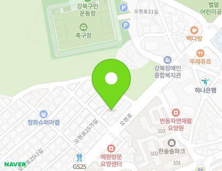 6-6 Ohyeon-ro 25-gil, Gangbuk-gu, Seoul, Republic of Korea Map