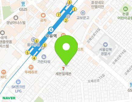 13-1 Opaesan-ro 77-gil, Gangbuk-gu, Seoul, Republic of Korea Map