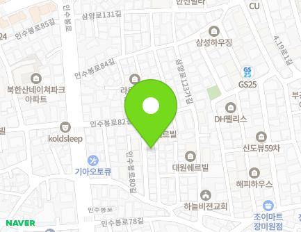 17-14 Insubong-ro 80-gil, Gangbuk-gu, Seoul, Republic of Korea Map