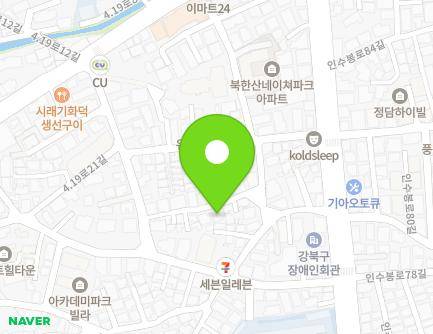 11-21 Insubong-ro 81-gil, Gangbuk-gu, Seoul, Republic of Korea Map