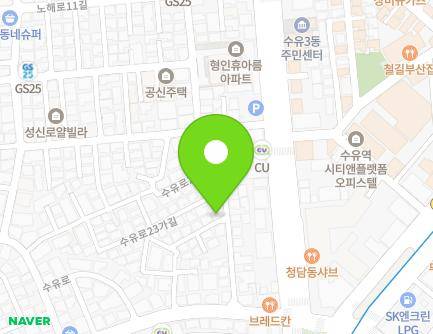 17 Suyu-ro 23-gil, Gangbuk-gu, Seoul, Republic of Korea Map