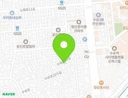 25-5 Suyu-ro 23-gil, Gangbuk-gu, Seoul, Republic of Korea Map