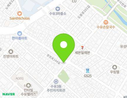 43 Hancheon-ro 144-gil, Gangbuk-gu, Seoul, Republic of Korea Map