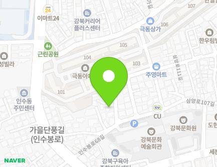 19-13 Insubong-ro 68-gil, Gangbuk-gu, Seoul, Republic of Korea Map