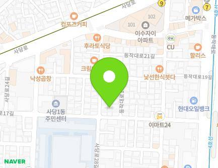 19-1 Sadang-ro 28-gil, Dongjak-gu, Seoul, Republic of Korea Map