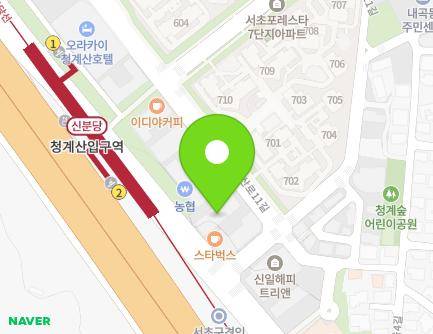 201 Cheonggyesan-ro, Seocho-gu, Seoul, Republic of Korea Map