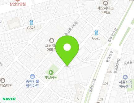 67 Bongujae-ro 32-gil, Jungnang-gu, Seoul, Republic of Korea Map