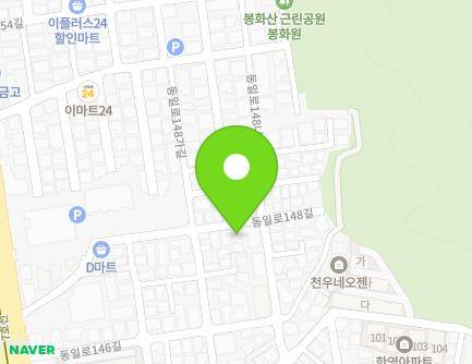 44 Dongil-ro 148-gil, Jungnang-gu, Seoul, Republic of Korea Map