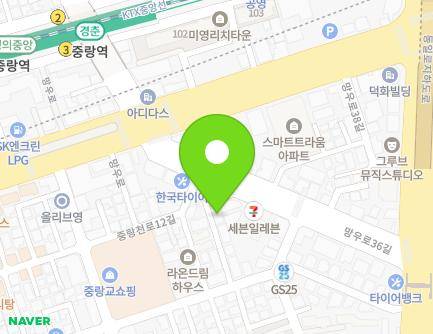 14-7 Mangu-ro 36-gil, Jungnang-gu, Seoul, Republic of Korea Map