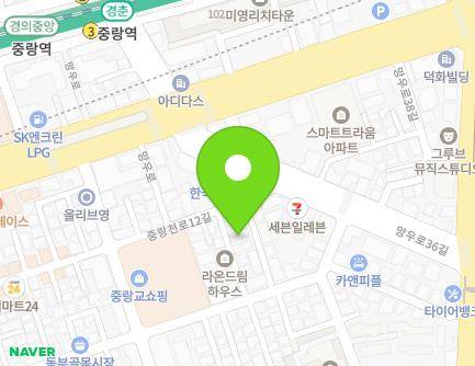 14-12 Mangu-ro 36-gil, Jungnang-gu, Seoul, Republic of Korea Map