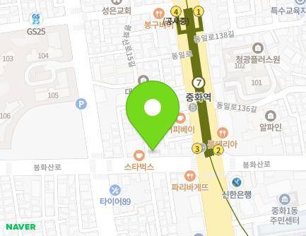 39 Bonghwasan-ro, Jungnang-gu, Seoul, Republic of Korea Map