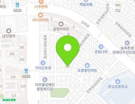 24 Inha-ro 394beon-gil, Michuhol-gu, Incheon, Republic of Korea Map