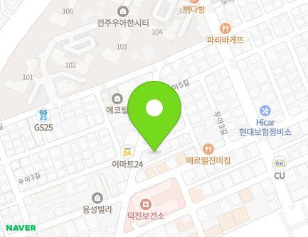 20-14 Ua 3-gil, Deokjin-gu, Jeonju-si, Jeonbuk-do, Republic of Korea Map