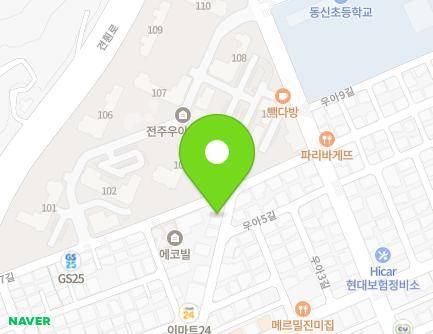9-4 Ua 7-gil, Deokjin-gu, Jeonju-si, Jeonbuk-do, Republic of Korea Map