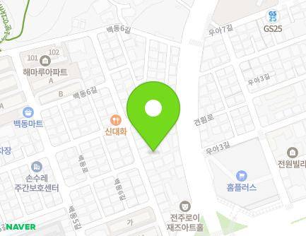 16 Baekdong 6-gil, Deokjin-gu, Jeonju-si, Jeonbuk-do, Republic of Korea Map