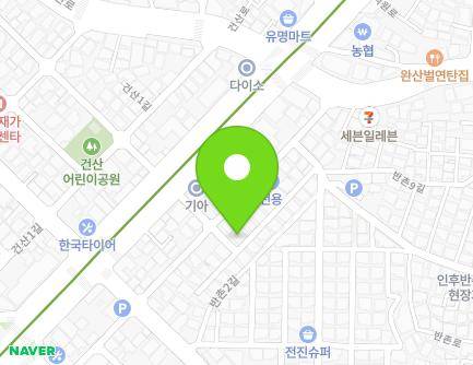 22-3 Banchon 1-gil, Deokjin-gu, Jeonju-si, Jeonbuk-do, Republic of Korea Map