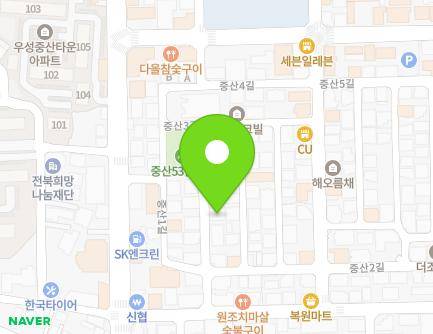 12-6 Jungsan 1-gil, Wansan-gu, Jeonju-si, Jeonbuk-do, Republic of Korea Map