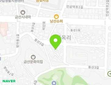 15 Dongsan 3-gil, Geumsan-eup, Geumsan-gun, Chungcheongnam-do, Republic of Korea 15 Dongsan 3-gil, Geumsan-eup, Geumsan-gun, Chungcheongnam-do, Republic of Korea Map