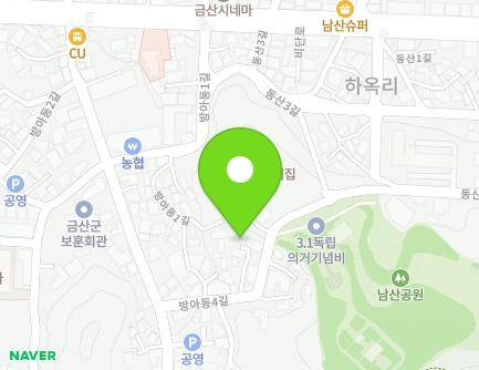 7-5 Bangadong 4-gil, Geumsan-eup, Geumsan-gun, Chungcheongnam-do, Republic of Korea Map