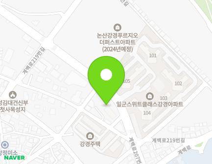 22 Gyebaek-ro 219beon-gil, Ganggyeong-eup, Nonsan-si, Chungcheongnam-do, Republic of Korea Map