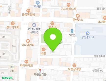 5 Seongjeongjung 8-gil, Seobuk-gu, Cheonan-si, Chungcheongnam-do, Republic of Korea Map