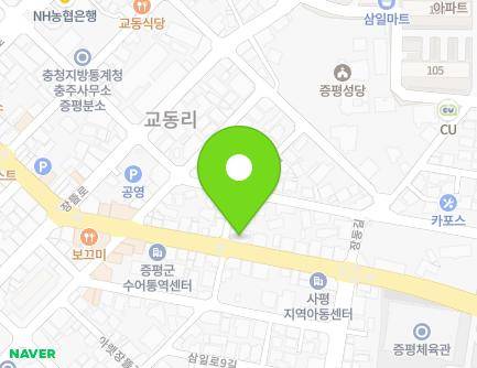 123 Gwangjang-ro, Jeungpyeong-eup, Jeungpyeong-gun, Chungcheongbuk-do, Republic of Korea Map