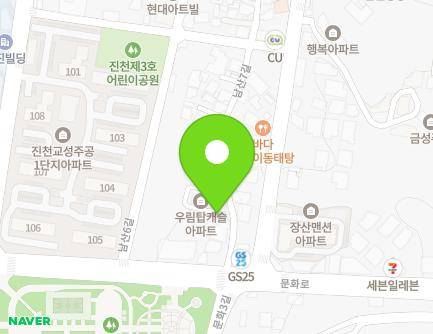 40 Namsan 7-gil, Jincheon-eup, Jincheon-gun, Chungcheongbuk-do, Republic of Korea Map