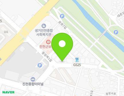 15 Jungangbuk 1-gil, Jincheon-eup, Jincheon-gun, Chungcheongbuk-do, Republic of Korea Map