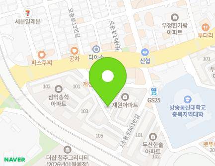 17 Mochung-ro 12beon-gil, Seowon-gu, Cheongju-si, Chungcheongbuk-do, Republic of Korea Map