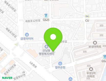 41 Antteum-ro 12beon-gil, Seowon-gu, Cheongju-si, Chungcheongbuk-do, Republic of Korea Map