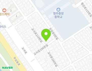 11-2 Gyoseo-ro 196beon-gil, Cheongwon-gu, Cheongju-si, Chungcheongbuk-do, Republic of Korea 11-2 Gyoseo-ro 196beon-gil, Cheongwon-gu, Cheongju-si, Chungcheongbuk-do, Republic of Korea Map