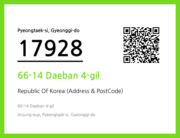 CC BY 4.0 Address and Postal Code QR Code Image (CC BY 4.0)