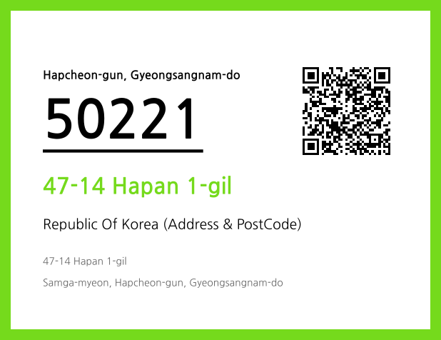 Address and Postal Code QR Code Image (CC BY 4.0)