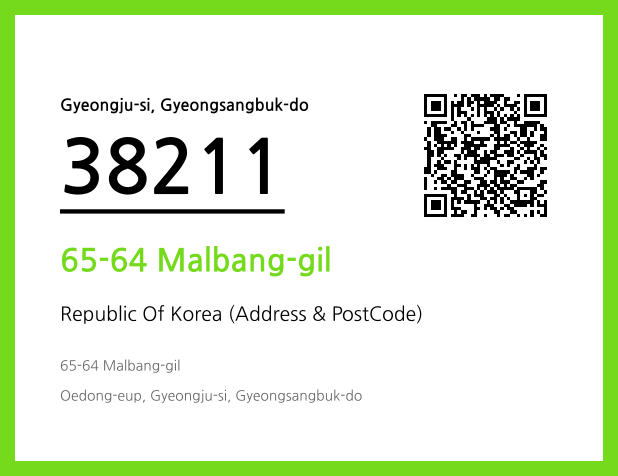 Address and Postal Code QR Code Image (CC BY 4.0)