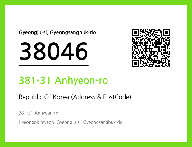 CC BY 4.0 Address and Postal Code QR Code Image (CC BY 4.0)