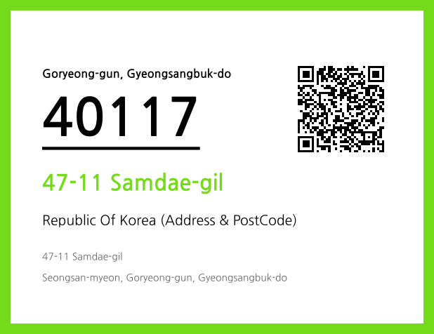 CC BY 4.0 Address and Postal Code QR Code Image (CC BY 4.0)