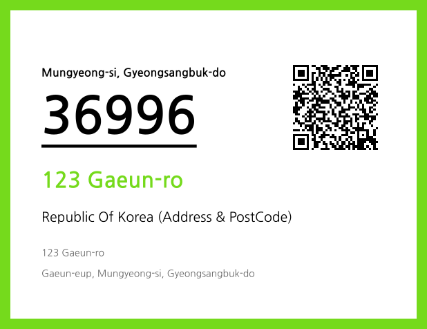 Address and Postal Code QR Code Image (CC BY 4.0)