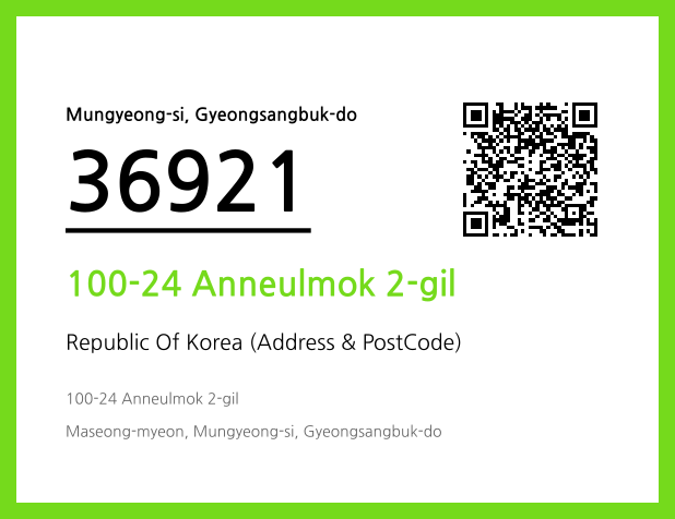 Address and Postal Code QR Code Image (CC BY 4.0)