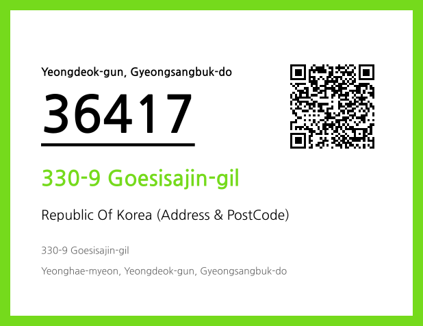 Address and Postal Code QR Code Image (CC BY 4.0)