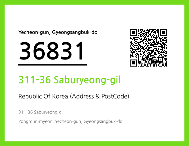 CC BY 4.0 Address and Postal Code QR Code Image (CC BY 4.0)